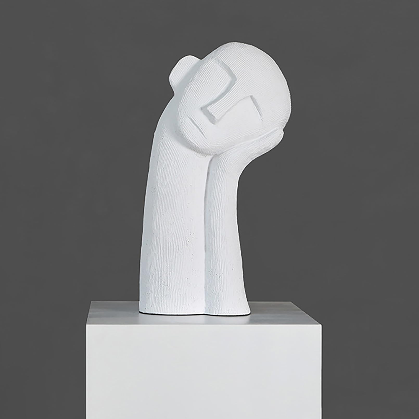 Cutfouwe Denker Skulptur Deko Dekofigur Abstrakter Kunst Keramik Statue Dekoration Moderne Wohnzimmer Schlafzimmer Büro Regal Schreibtisch Dekorationen Home Decor Geschenk,Weiß