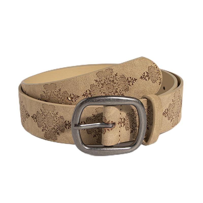 Mujer Vestido Cinturón Simple Con Hebilla Ovalada De Plata Antigua En Relieve Que Cambia De Color Retro Para Mujeres