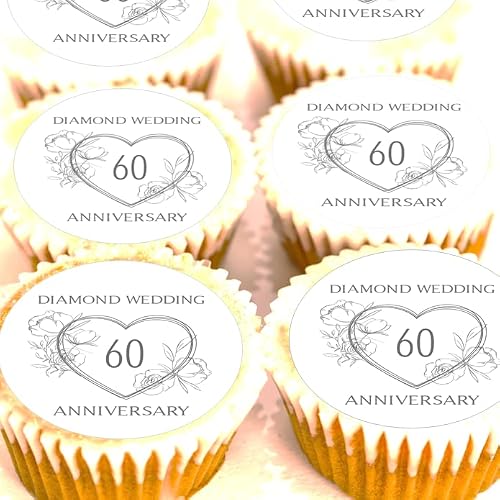Diamond Wedding Cupake Toppers - Edible Icing or Wafer - 4cm x 24 (Icing)