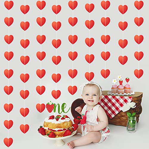Zwiebeco 52Ft Red Hearts Garland Paper Bunting Banner Hanging Heart Streamer For Mothers Day Birthday Engagement Wedding Bridal Shower Bachelorette Hen Party Nursery Baby Kids Room Home Decorations #TOP4
