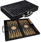 ✅ LIEFERUMFANG: 1x Backgammon, 15 helle und 15 dunkle Spielsteine, 4 Würfel, Würfelbecher