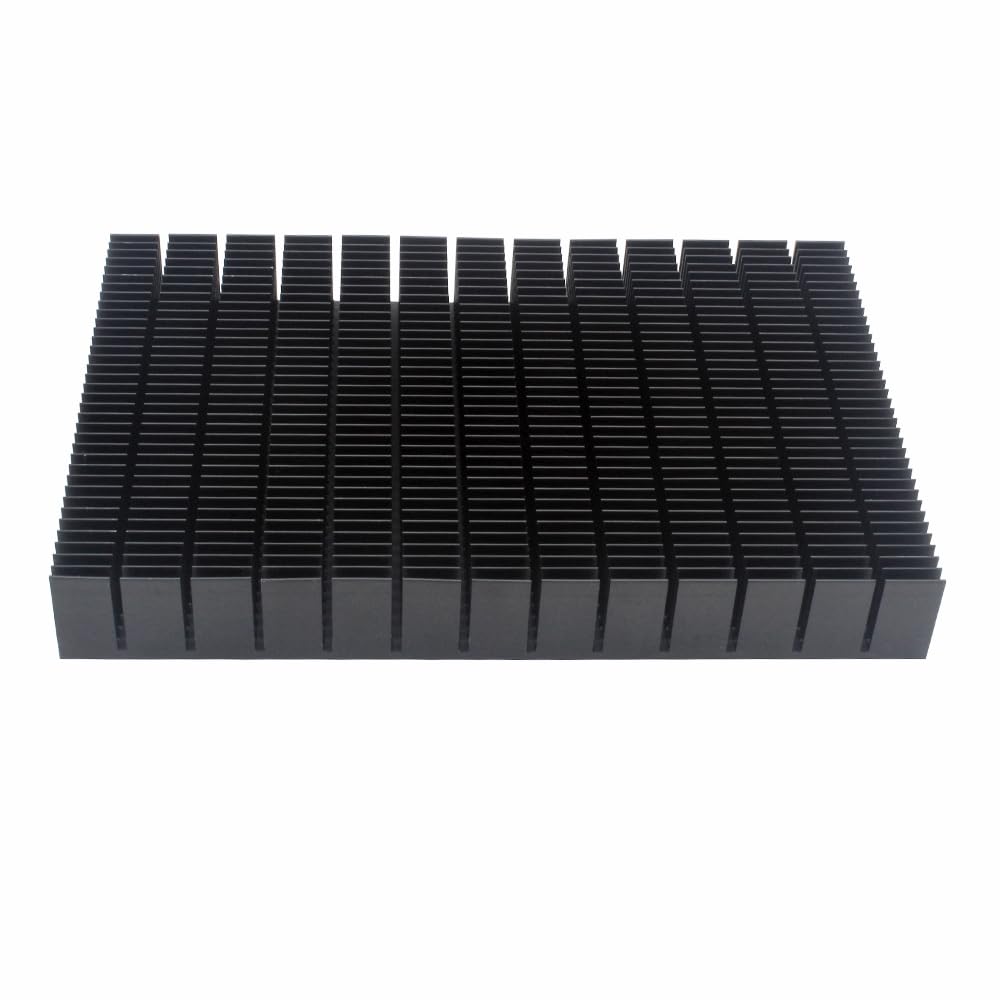 Black Aluminum Heatsink 178 x 115.5 x 23.6mm / 7.0 x 4.54 x 0.93inch Heat Sinks Cooling Radiator for LED Chip VGA Power Amplifier Router Electronic Heat Dissipation