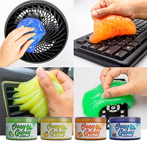 Scented Car Cleaning Gel For Detailing - Pack Of 4 Biodegradable Slime For Cleaning Car Interior - Perfect Keyboard Cleaner Gel To Make Your Car Shine - Auto Interior Cleaner (5.6Oz/Pcs) #TOP5