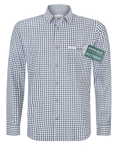 Stockerpoint Campos3 Herren Trachtenhemd, Marine, XL