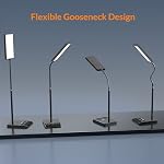 LEPOWER Upgrade LED Desk Lamp, 800LM Bright Table Lamps for Home Office, Eye-Caring Reading Lights for Desk, Touch Control Gooseneck Lamp, 50 Lighting Modes Reading Lamps for Bedroom Office(Black) | 50 Lighting Modes, 2X Wider Panel, 360° Flexible Go