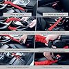 OHVBAEON Steering Wheel Lock,Car Steering Wheel to Seat Belt Locks,Heavy Duty Universal Steering Locks High Visibility Car Lock Anti-Theft Device,3Keys (Red) #5