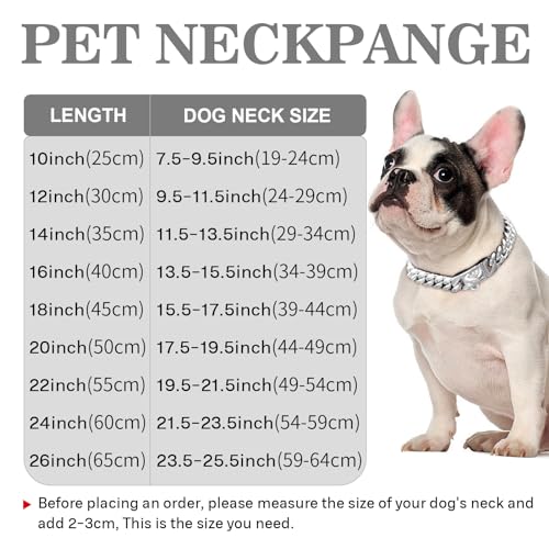 15mm Breite Rostfreier Stahl Hundehalsband Metall Hundehalsband Hundekette Halsbänder Pet Training Walking Halsband (Silbrig,35cm)