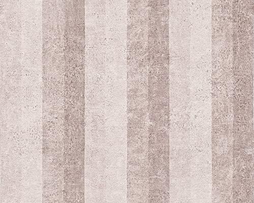 CONCORD WALLCOVERINGS ™ Classic Wallpaper Roll, Stripes & Textures Design in Beige & Brown, Non-Self-Adhesive, Lightly Textured Surface – 32.8ft x 21in (10m x 53cm), 56 Sq Ft WP5