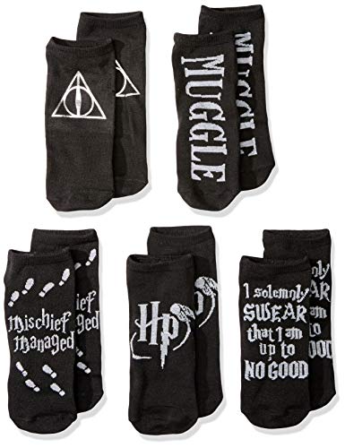 Harry Potter Foil Deathly Hallows Mischief Managed 5 Pack Ankle Socks