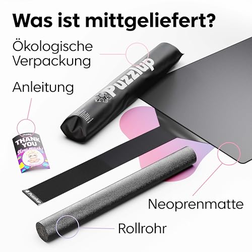 Puzzlup Puzzlematte bis 1500 Teile - 66 x 120 cm - Premium Puzzle Rolle für 500, 1000 und 1500 Teile - In Sekunden zusammenrollen - Puzzle Matte Rolle mit Öko-Verpackung