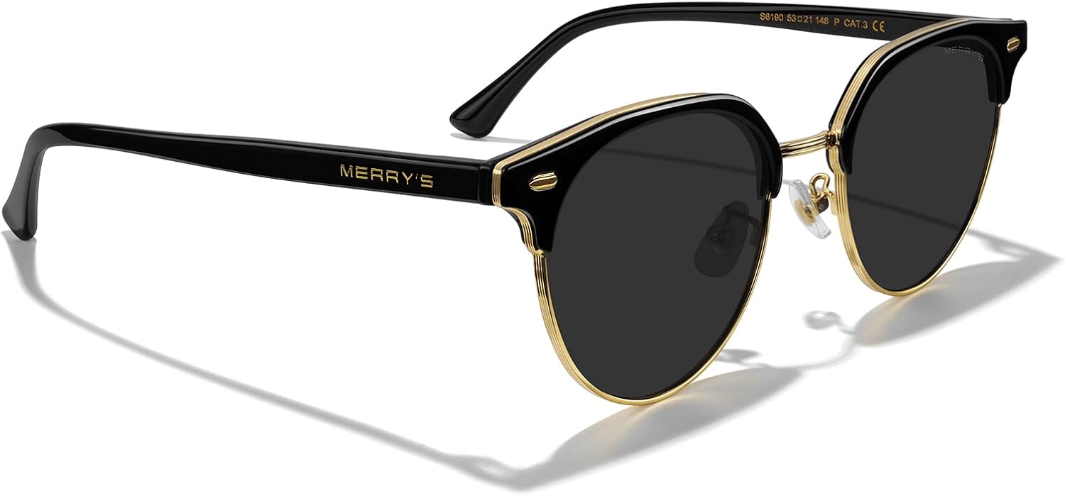MERRY'S Modern Semi-Rimless Square Acetate Sunglasses for Women and Men UV400 Polarized Sunglasses S6190 - Image 5