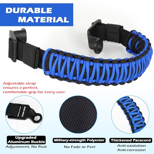Upgraded 2 Pack Roll Bar Grab Handles with Aluminum Adjustment Buckles, Compatible with Ford Bronco 2021-2025+ 2/4 Door, Paracord Grip Handle, Replacement for Bronco Accessories (Not for Bronco Sport) by SEVEN SPARTA - Image 5