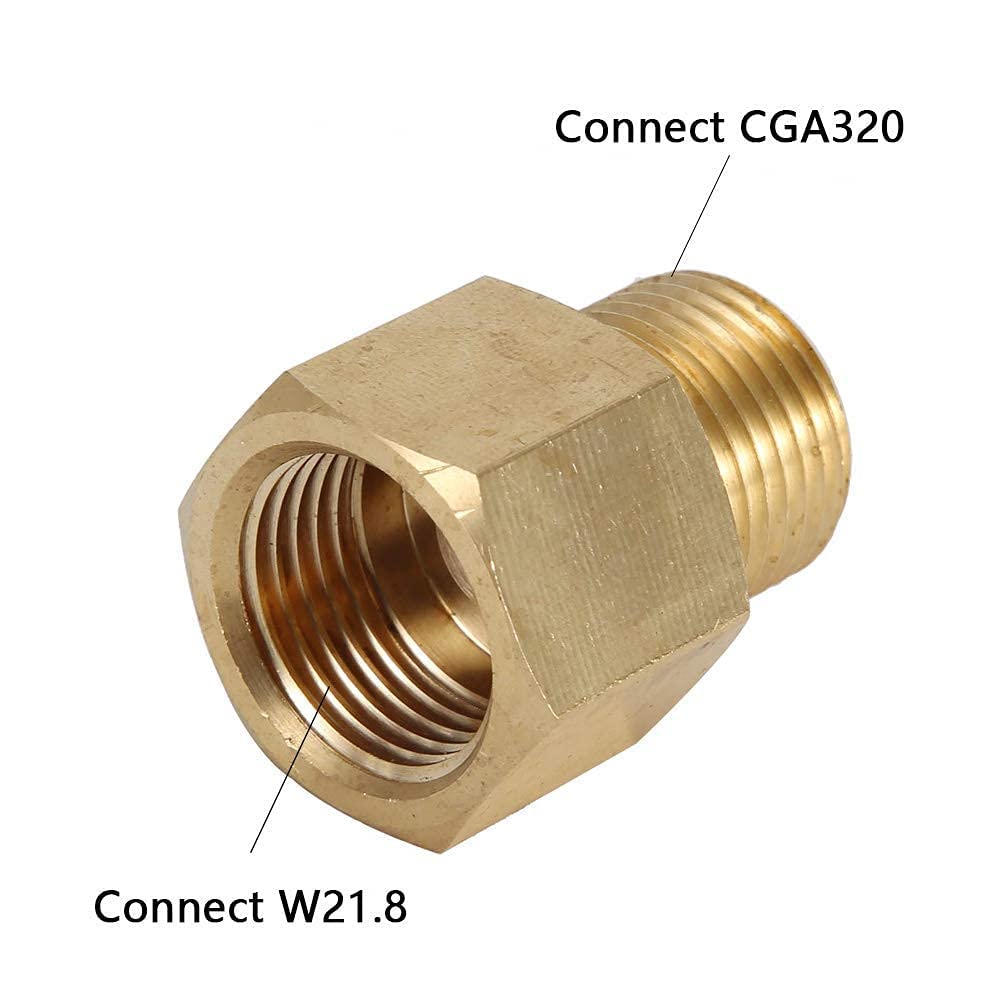 Zbiornik na butlę CO2 W21.8 CGA320 Adapter konwerter do akwarium (CGA320 DO W21.8)