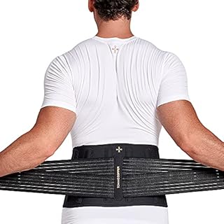 Tommie Copper Pro-Grade Adjustable Support Back Brace and Posture Corrector, Breathable Flex Stability Straps for Lumbar Support, Posture & Muscle Support - Unisex, Black - Large/X-Large