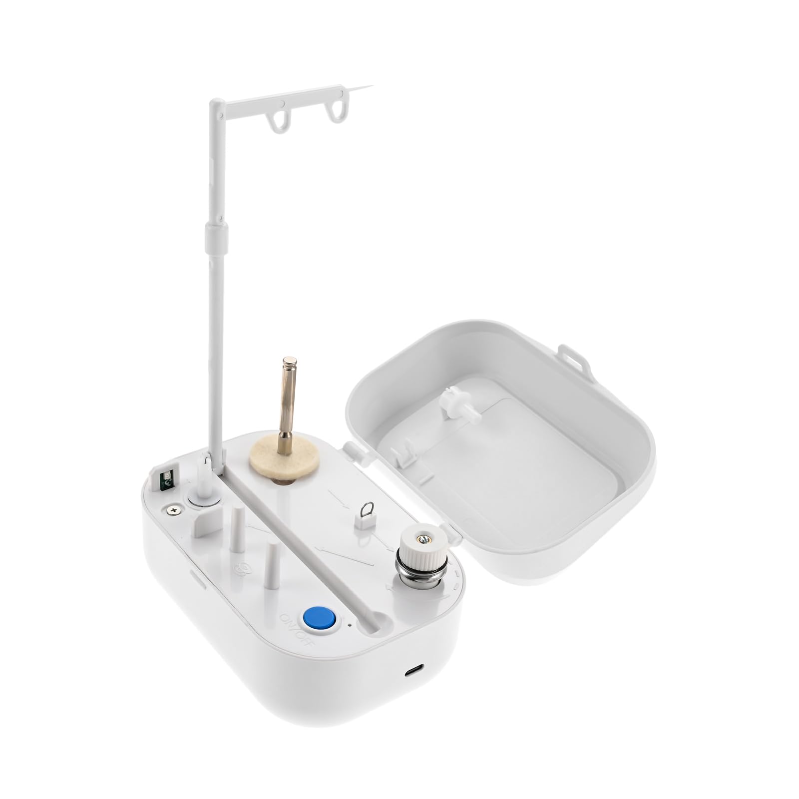 Hicello ミシン用自動ボビンワインダー 電動ワインダー 糸巻き機 5VDC充電式＆バッテリ駆動兼用 コンパクト 操作簡単 裁縫道具 電動ボビン巻き機 ロックハンドル付き 家庭用 ミシンボビン用