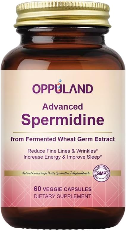 Advanced Spermidine Supplement, Fermented Wheat Germ Extract with Zinc & Vitamin B1, Cellular Health Support, Vegan Capsules, 60 Count