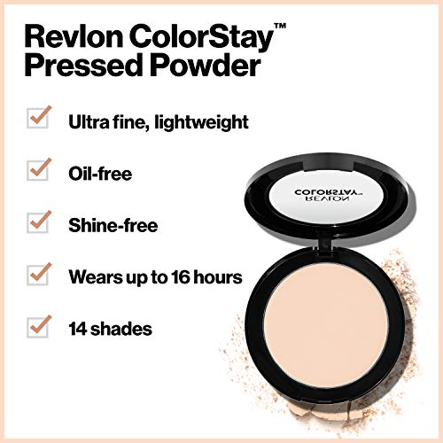 Revlon Colorstay Pressed Powder, Longwearing Oil Free, Fragrance Free, Noncomedogenic Face Makeup, Light/Medium (830) - Image 5
