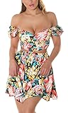 latina kleider online shop Schulterfreies Minikleid aus dünnem Polyester-Stretch mit elastischem Carmen-Ausschnitt