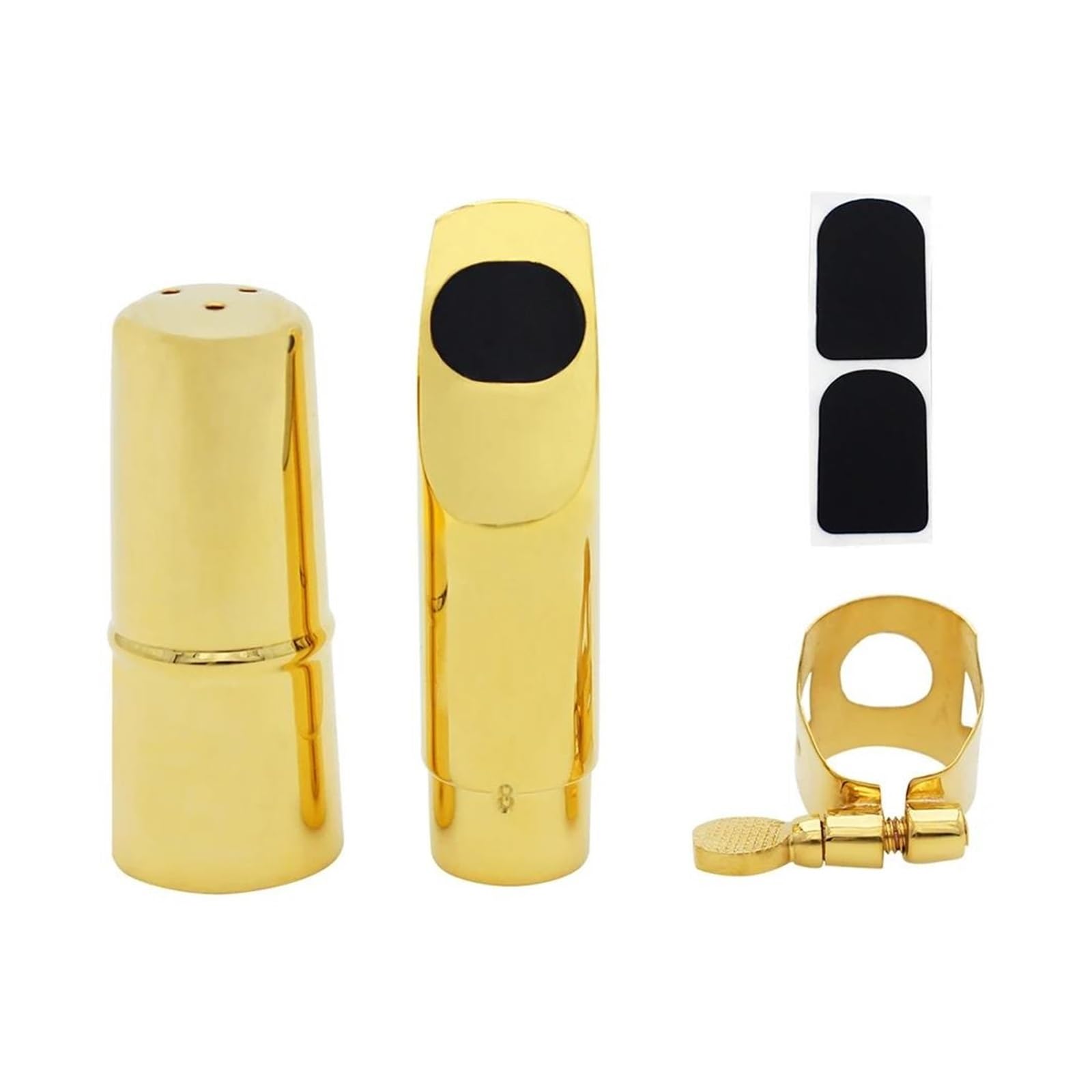 Akcesoria do saksofonu 5 Sztuk/zestaw Złocenie Saksofon Sopranowy Ustnik Metalowy Saksofon Usta Akcesoria Do Instrumentów Muzycznych Jazzowych (Color : 5C)