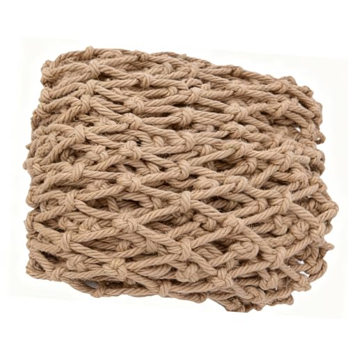 Multi-Use Hemp Rope Net: Natural Jute, 15 Sizes, Ideal for Indoor/Outdoor Decor & Safety, Handcrafted with Free Installation Accessories (3x6ft)