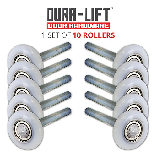 Dura-Lift Ultra-Life 2" Reinforced 6200Z Bearing Nylon Garage Door Roller And 4" Stem (10 Pack) #TOP1
