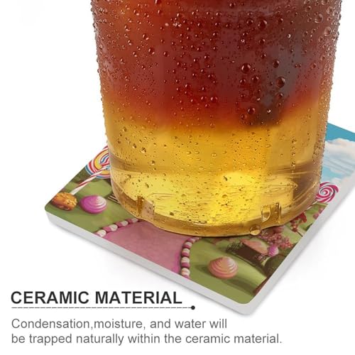 Dessous de verre en céramique pour apéritif au salon et verres de bar, 6 pièces - 5