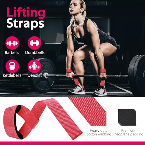 Image of WALITO 8Pcs Barbell Pad Set for Hip Thrust - Squat Pad,Gym Accessories for Women with Bar Bad,Bench Press, with Gym Ankle Straps,Resistance Bands for Working Out,Lifting Strap,Carry Bag