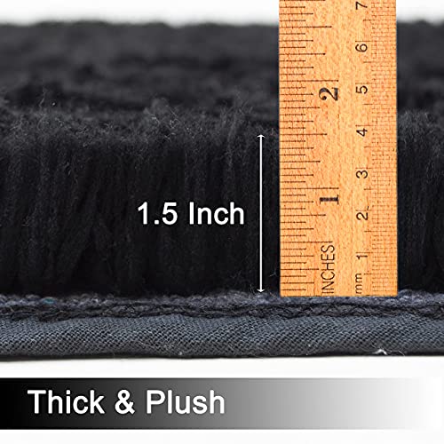 Chardin Home Black Bathroom Shag Bath Mat | Modern Farmhouse Plush Bath Rug | 24X40 Inches Machine Washable Microfiber Throw, Accent Rug Perfect For Kitchens, Hallway, Entryway, Kid's Rooms, Pet Rug #TOP3