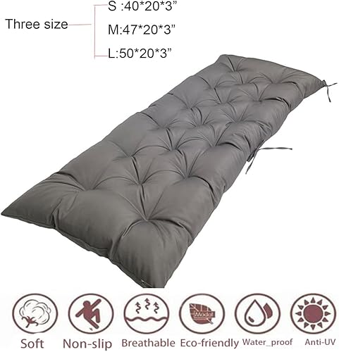Miniatura 7 de Cojines de asiento de banco de jardín impermeables para interiores y exteriores, banco grueso de patio, sillas mecedoras suaves, asiento para sofá