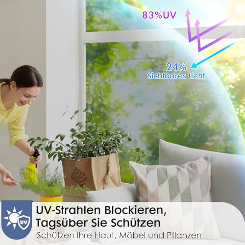 Image of rabbitgoo Window Privacy Film One Way Window Tint for Home, Removable Reflective Heat Sun Blocking Anti UV Glass Door Covering, Mirror Tinting Film House Office, 17.5 Inch X 13.1 Feet, Silver
