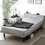 タンスのゲン ベッド 単品 セミダブル 宮棚付き ２口コンセント付 高さ調整OK ベッドフレーム すのこベッド 49600141(114689)