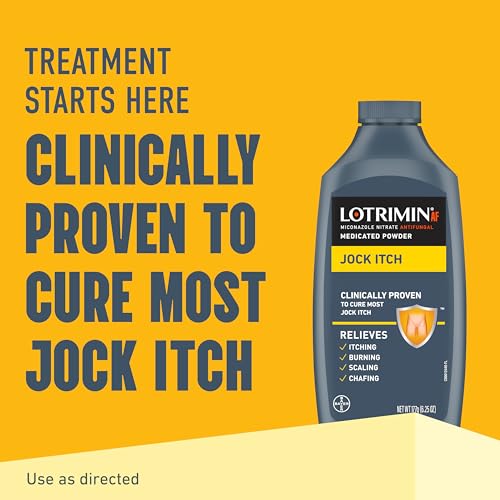 Lotrimin Antifungal Jock Itch Medicated Powder with Miconazole Nitrate, Jock Itch Treatment for Men, Women, and Kids Over The Age of 2, 6.25 oz Bottle