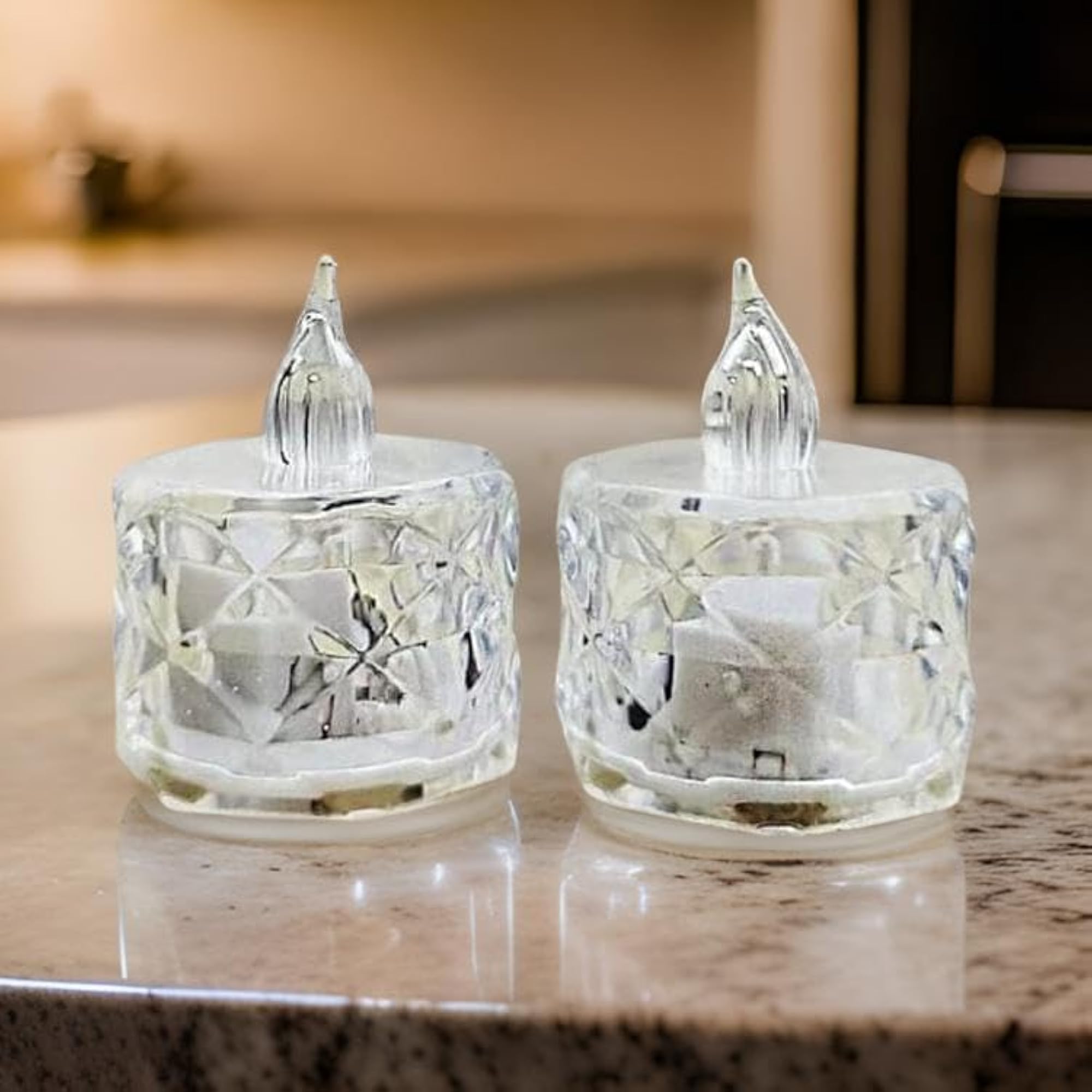 20 Pcs Flameless Decorative Crystal Candles, LED Tea Light Gift Set