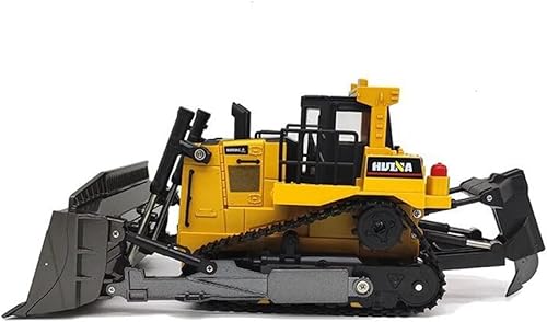 Miniatura 5 de HobbyToki Bulldozer RC 116 modelo de camión de aleación para regalo de auto 2.4G 9CH Radio Control Juguetes agradables para niños adultos HUINA 1569