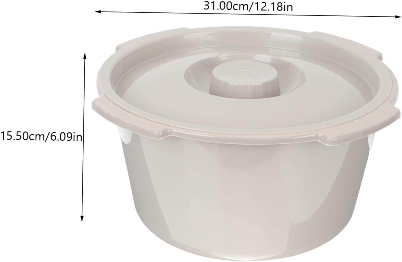Bedside Commodes for Seniors Chamber Pot Lid Urine Pot Bedpan Replacement Bucket Lid Easy-Clean Plastic Urinal Spittoon