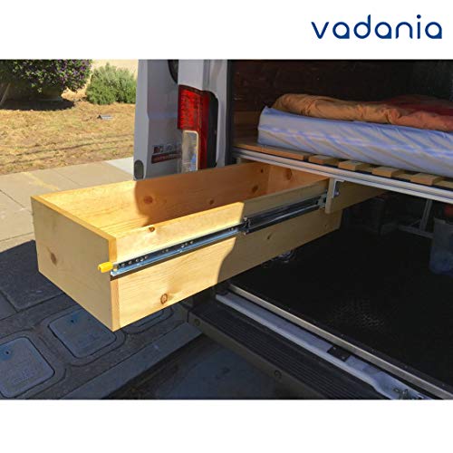 VADANIA Schwerlast Schubladenschienen mit Schloss 1400mm, 140kg Tragfähigkeit Vollauszug-Kugellager Seitenmontage #VD2576, 1 Paar