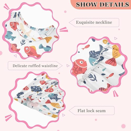 ALAZA Library Bookworm Cartoon Girls Toddler Casual Dress for Summer Sleeveless Dresses Sundress 2-8 Years3