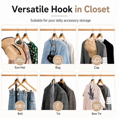 HOUSE DAY Space Saving Hangers 60 Pack, Smart Hangers for Clothes, Black - Image 5