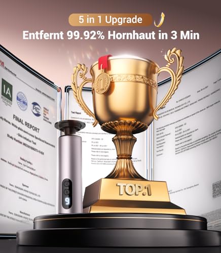 Hornhautentferner Elektrisch【Peeling NO.1-99.98% rückstandsfrei】Elektrischer Hornhautentferner 【130 g & Mini-Format – ermüdungsfrei】Wiederaufladbar mit Type-C– für Tote Harte Rissige Haut UU-MJQ