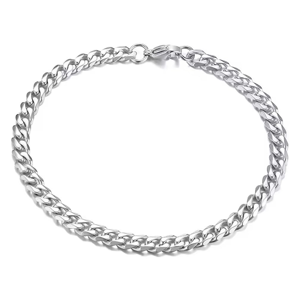 Stainless Steel 5mm/7mm/9mm Cuban Link Bracelet for Men, Silver/Gold 7.09/8.27/9.06 inch Fashion Hop Jewelry Gifts