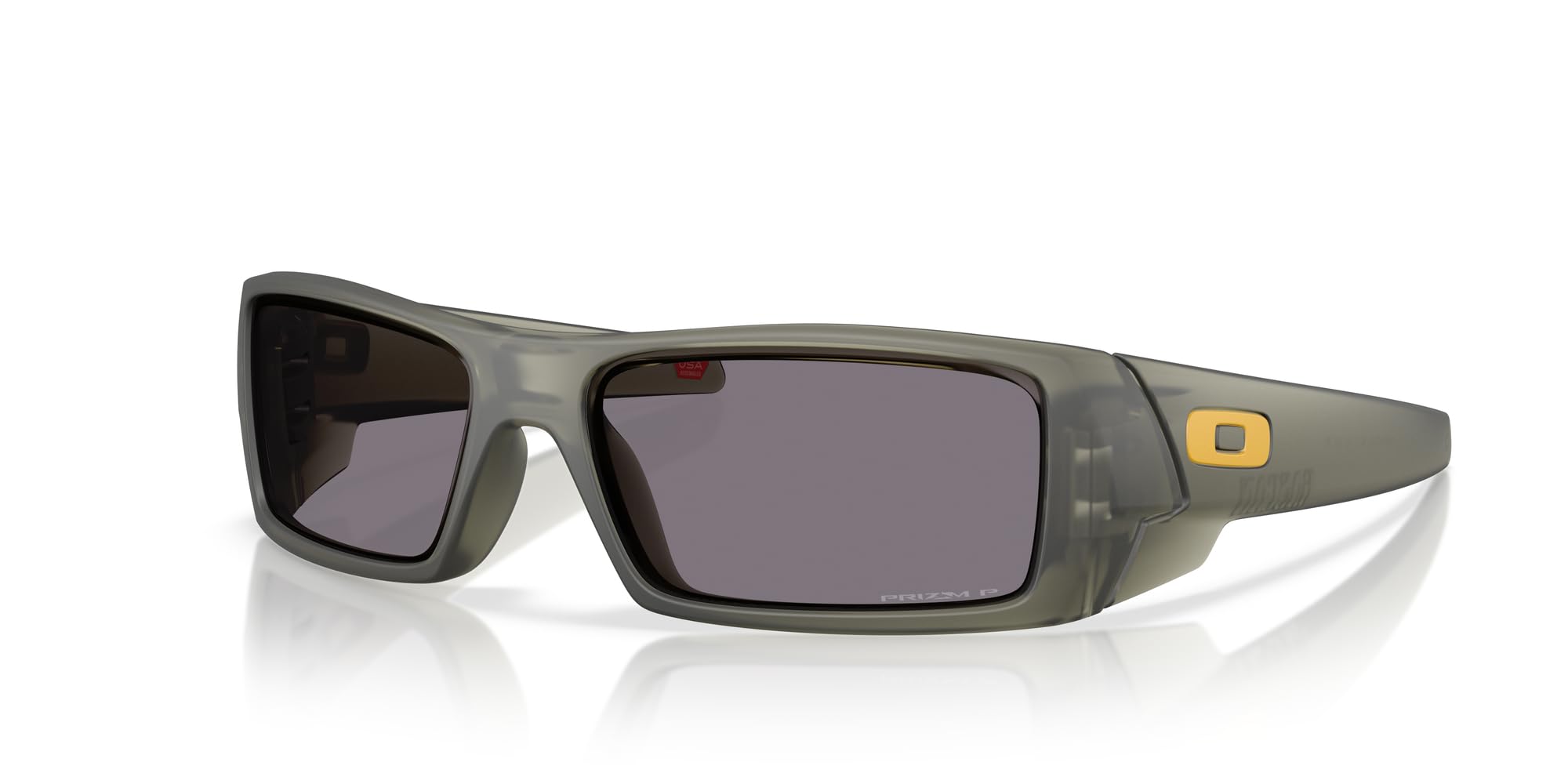Oakley Men's OO9014 Gascan Rectangular Sunglasses, Matte Transparent Olive Ink/Prizm Grey Polarized, 60 mm