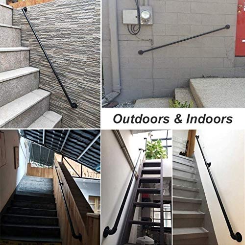 Kit rampe d'escalier intérieur extérieur avec support mural antidérapant de 60 cm - 7