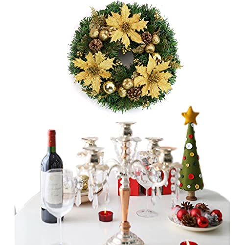Couronne de Noël pour porte d'entrée durable sans perte d'aiguilles - 2