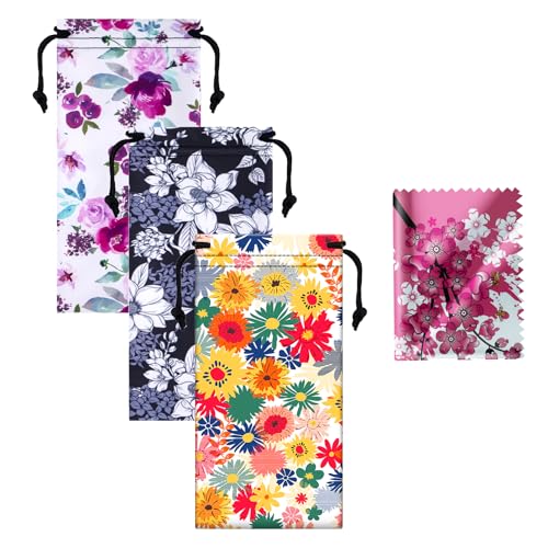 Image of Soft Eyeglass Pouch 3 Pack - Microfiber Screen Cleaning Bag Pouch for Glasses