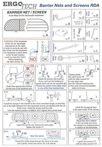 Ergotech Dog Guard, Pet Barrier Net And Screen Rda65Hbg-Xs For Subaru Impreza 5 Doors, Car Model Produced From 2008 To 2012, For Luggage And Pets #TOP5