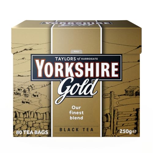 Image of Yorkshire Tea, Gold, Black Tea Bags, 80ct (Pack of 5) | Refreshing, Satisfying & Strong | Classic British Breakfast Blend | Caffeinated | 400 Teabags Total | Imported from the UK