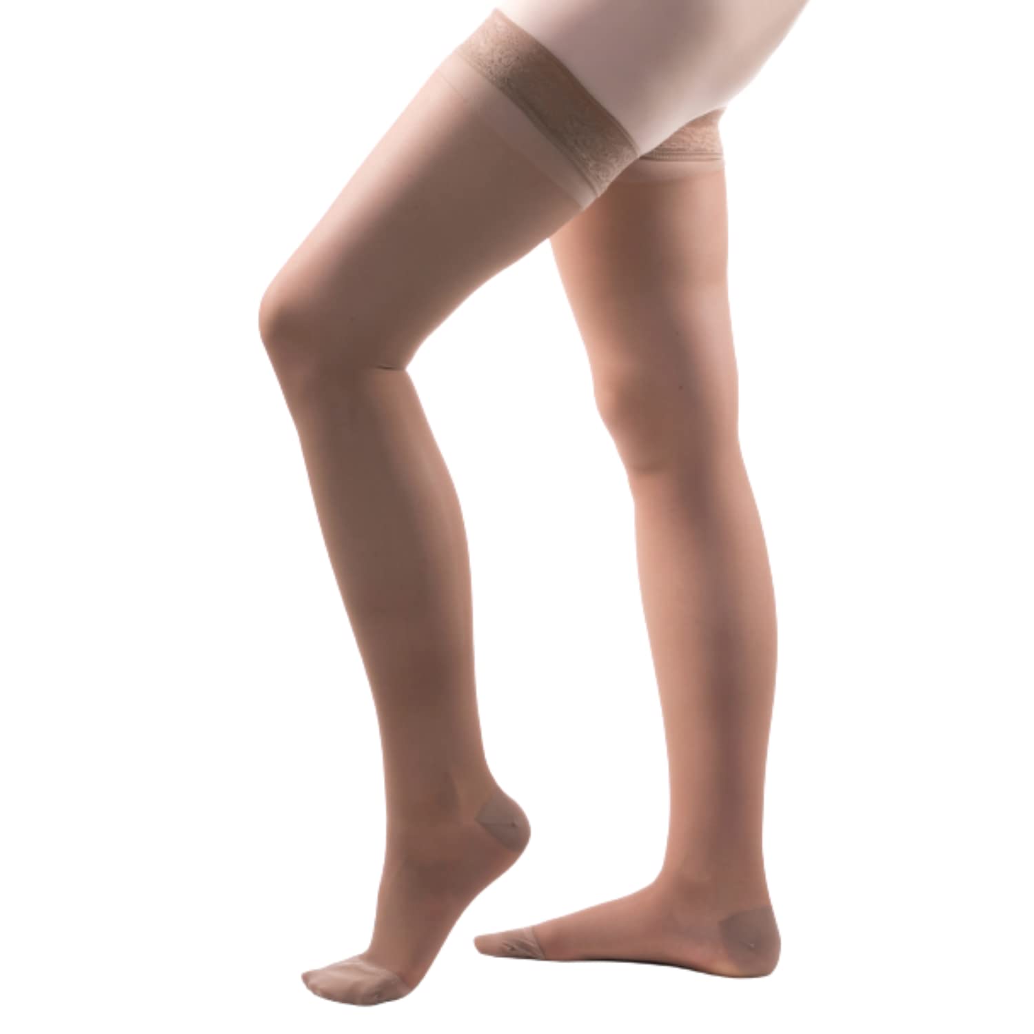 Allegro 15-20 mmHg Essential 4 Sheer Compression Hose - Comfortable, Thigh High, Closed Toe Support Stockings for Women