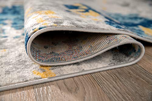 Rugshop Sky Collection Transitional Abstract Runner Rug 2' X 7' Cream #TOP3