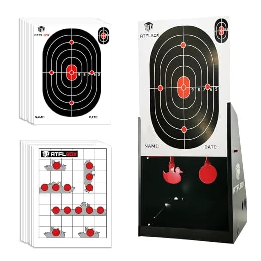 Atflbox 7 x 9 Inch bb Gun Target Trap with 10pcs Paper Target and Spinning Shooting Targets for Airsoft,BB Gun,Rifle
