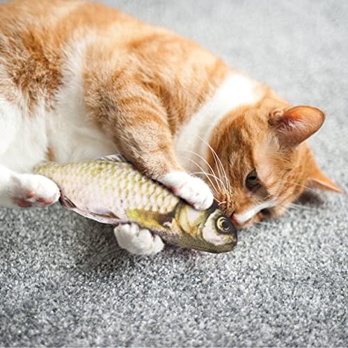 FRIUSATE 5 Pcs Catnip Toys Cat Chewing Fish Toy Interactive Kitten Toy For Indoor Cats Teeth Cleaning Plush Toys For Pet Cat Playing Chewing